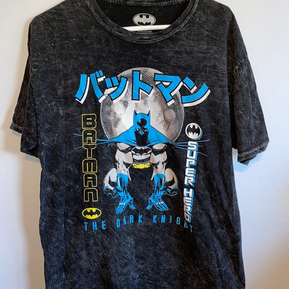 Batman The Dark Knight Graphic T-shirt Acid Washed Large - Picture 1 of 6